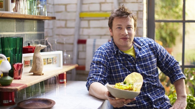 Jamie Oliver a jeho patnctiminutov falafel wrap.