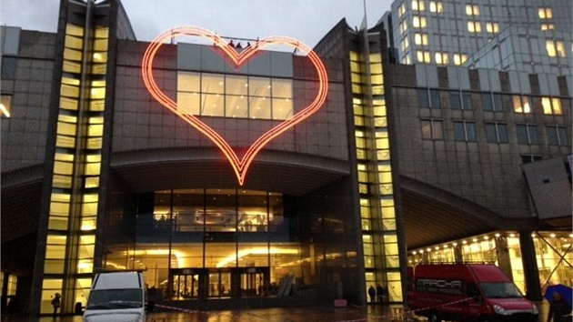 Test Srdce na budov Altiero Spinelli Evropskho parlamentu 