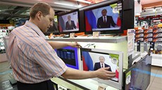 Poselství Vladimira Putina o stavu zem penáela celostátní televize (12.