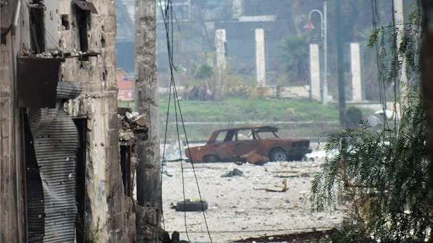 Ohoel auto ve mst Homs (21. prosince 2012