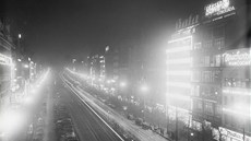 Václavské námstí v noci, kolem roku 1934