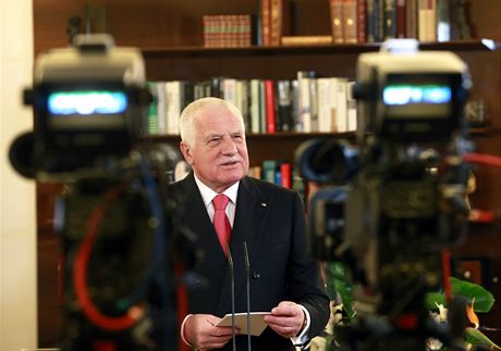 Prezident Václav Klaus pi novoroním projevu (1. ledna 2013)