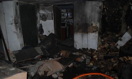 Vnitek domku na Komerní ulici v Ostrav-Muglinov po výbuchu kotle. (4. ledna