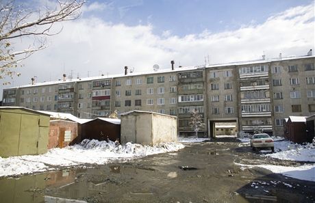 Typické postsovtské sídlit na Sachalinu