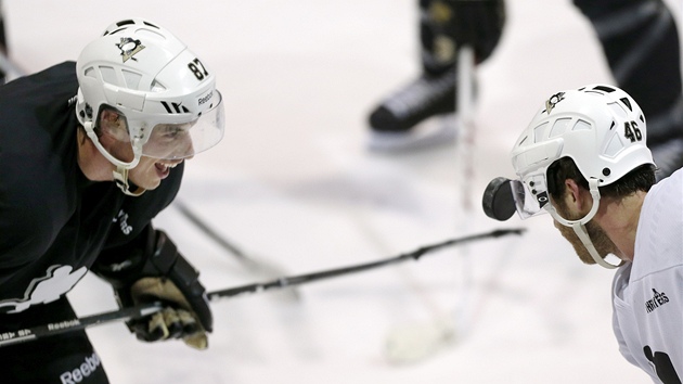 Sidney Crosby pi tréninku na novou sezonu NHL: 