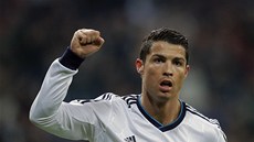 Cristiano Ronaldo z Realu Madrid se raduje z gólu.