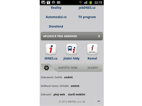 iDNES pro dotykov mobily