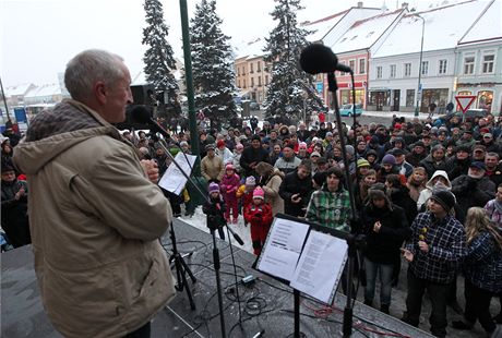 Tebíský rodák a herec Oldich Navrátil organizoval pondlní setkání s obany