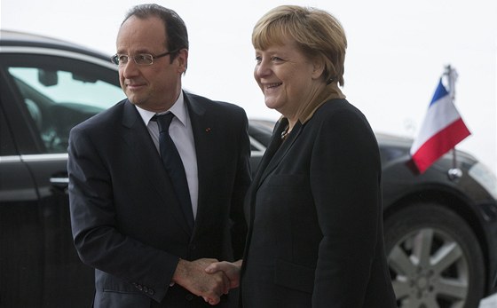 Nmecká kancléka Angela Merkelová a francouzský prezident Francoise Hollande