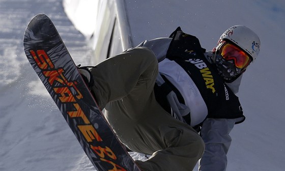 Snowboardista Martin Mikyska na mistrovství svta v kanadském Stonehamu. eský