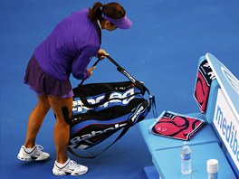 PÍPRAVA. Li Na pichází na svou laviku ped finále Australian Open.