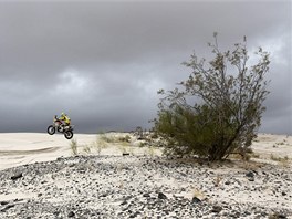 MAGICKOU KRAJINOU. Felipe Prohens s motocyklem Honda v 11. etap Rallye Dakar.