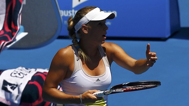 Dnsk tenistka Caroline Wozniack se hd s rozhod v boji o tvrtfinle na Australian Open.