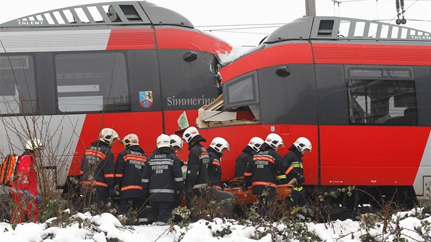 Ve Vdni se srazily dv vlakov soupravy na lince S45. (21. ledna 2013)