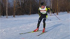 Helena Erbenová na lyaském úseku zimního triatzlonu.