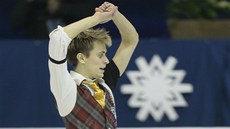 Michal Březina při volné jízdě na mistrovství Evropy v Záhřebu, kde získal Michal Březina při volné jízdě na mistrovství Evropy v Záhřebu, kde získal