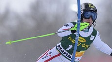 Kathrin Zettelová pi slalomu v Mariboru