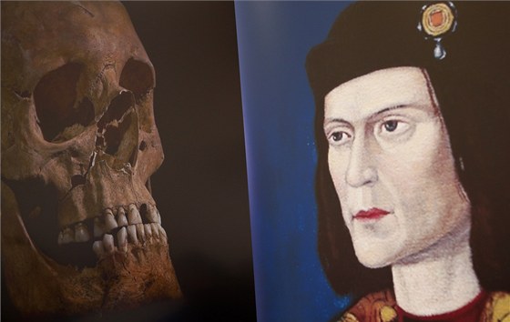 Porovnání nalezené lebky a portrétu anglického krále Richarda III. 