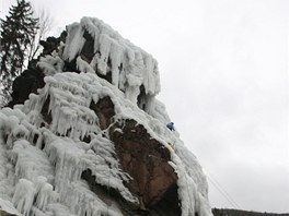 Ledová stna je vysoká 40 metr.