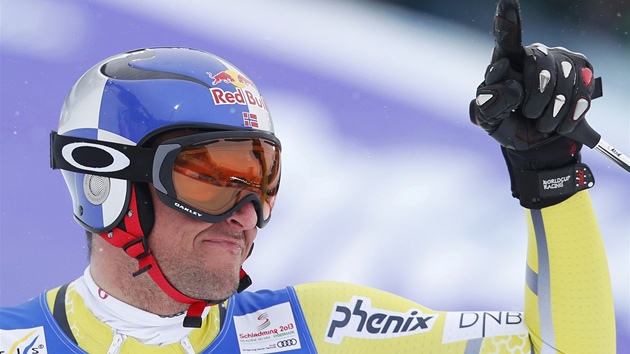 MISTR SVTA. Nor Aksel Lund Svindal se raduje po sjezdu v Schladmingu.