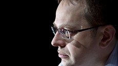 Moderátor Václav Moravec pi rozhovoru pro iDNES.cz (1. února 2013)