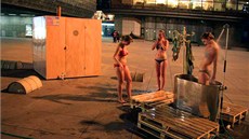 Vizualizace: plovoucí sauna na Vltav.