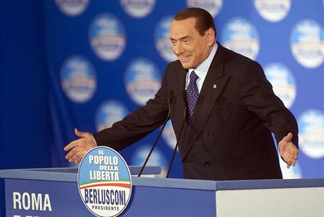 Silvio Berlusconi bhem volební kampan, ím 7. února 2013.