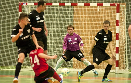 Z futsalové duelu Chrudim (ervená ) - Teplice.