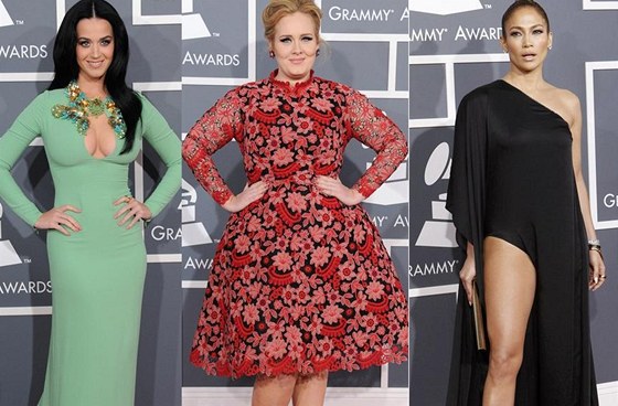 Grammy 2012 - Katy Perry, Adele, Jennifer Lopezová