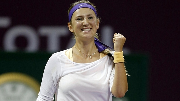 JSEM TAM! Blorusk tenistka Victoria Azarenkov se raduje z postupu do finle katarskho turnaje.