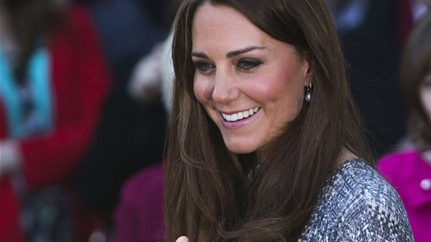 Těhotná manželka prince Williama Catherine (19. února 2013)