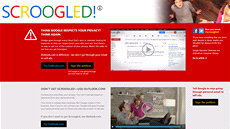 Stránka Scroogled.com, kde Microsoft upozoruje na cílené reklamy Gmailu.