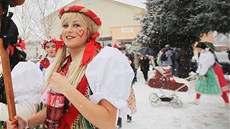 Masopustní průvod v Postřekově na Domažlicku. Masopustní průvod v Postřekově na Domažlicku.