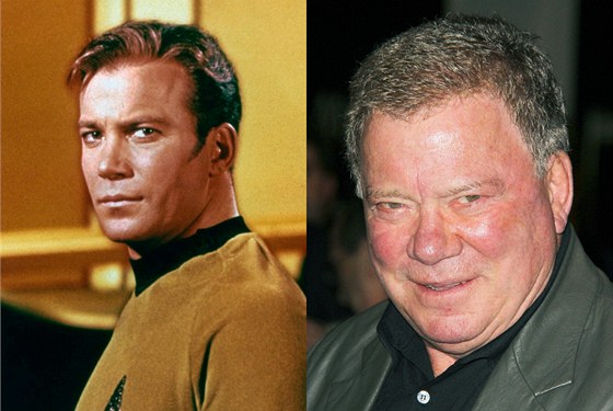 William Shatner v dobách své nejvtí televizní slávy a dnes.