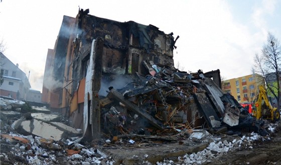 Straný výsledek výbuchu plynu domu ve Frentát pod Radhotm.