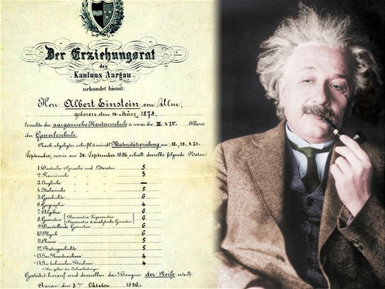 Albert Einstein navzdory tomu, co se povídá, v matematice i fyzice exceloval.