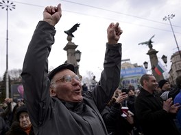 Protesty v Bulharsku proti vysokm cenm elektiny (17. nora 2013)