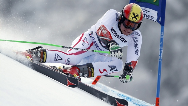 Rakousk lya Marcel Hirscher skonil druh v obm slalomu Svtovho pohru v Garmisch-Partenkirchenu.