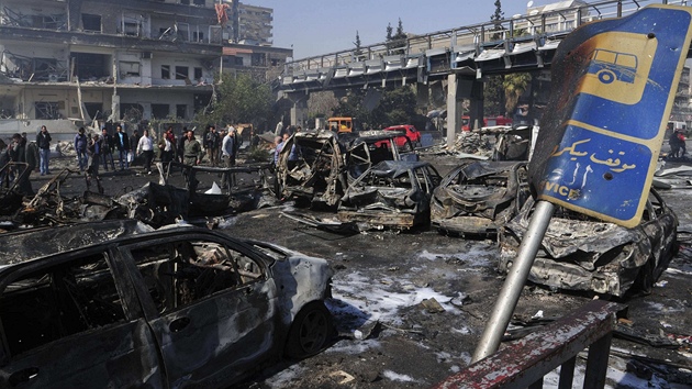 Zdevastovan st Damaku, kde vybuchla nastraen nlo.  