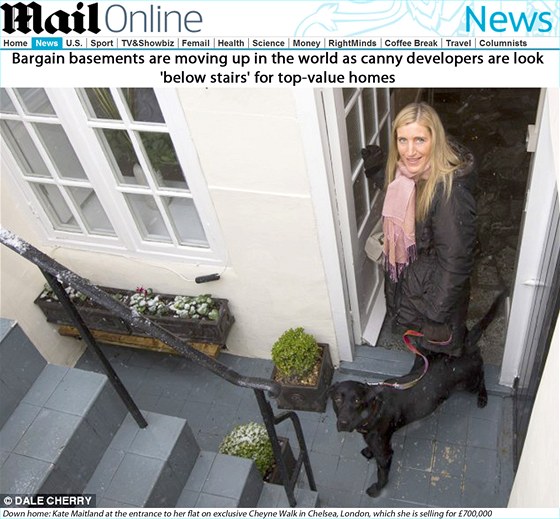 Kate Maitlandová (na snímku) prodává svj londýnský suterénní byt v pepotu za více ne 20 milion korun.
