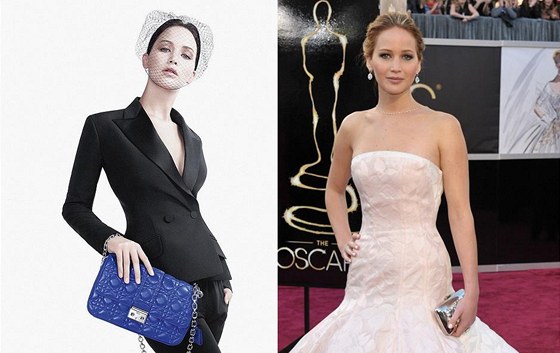 Jennifer Lawrence v reklam na Miss Dior a na udlování Oscar 2013