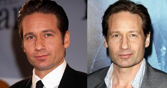 David Duchovny v roce 1997 a 2013