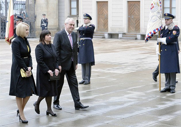 Prezident Milo Zeman s rodinou na Praském hrad