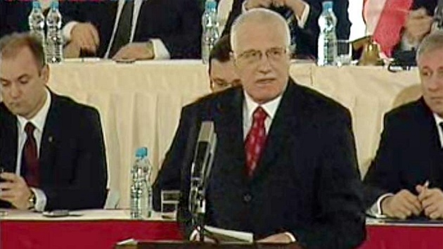Druhá volba prezidenta - Václav Klaus pi svém projevu. (15. února 2008)