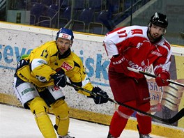 steck hokejista Kamil ern ( vlevo) v souboji s Radimem Kucharczykem z