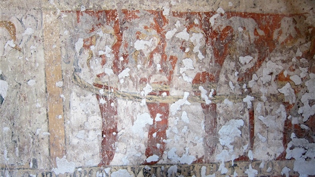 Na gotick fresce Poslednho soudu v Broumov je vidt podobenstv o deseti pannch z Matouova evangelia. Pti z nich sed na ramenou blov, dvky obt etz.