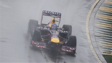 Sebastian Vettel s vozem Red Bull v kvalifikaci Velké ceny Austrálie formule 1.