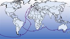 Trasa výzkumné plavby Univerzity Palackého a nizozemských námoník zane v