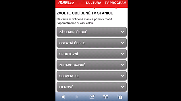 Nov verze TV programu iDNES.cz pro dotykov smartphony