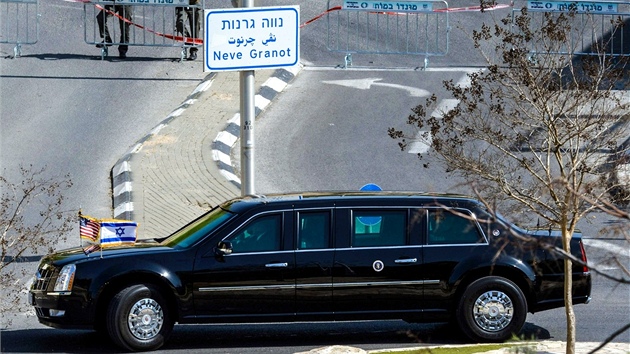 Prezidentsk limuzna Baracka Obamy v Izraeli (20. bezna 2013)